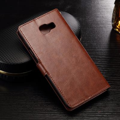 China Folio Style Samsung Leather Wallet Case For Galaxy A3 Crazy Horse Handmade for sale