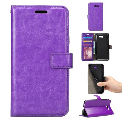 China Colorful Magnetic Samsung J3 Leather Case Handmade With Three Cards Slot for sale