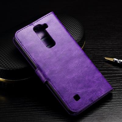 China Crazy Horse LG K10 Wallet Case Folio Style Magnet Close With TPU Soft Jelly Case for sale