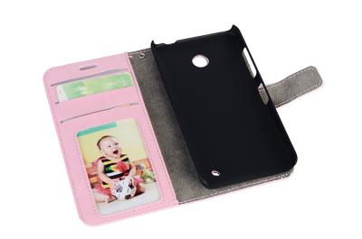 China Wallet Stand Nokia Lumia 630 Leather Case , Crazy Horse Nokia Lumia 630 Flip Cover for sale