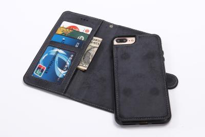 China Colored Iphone 6 Plus Leather Wallet Case , Detachable Wallet Case With Magnetic Clip for sale