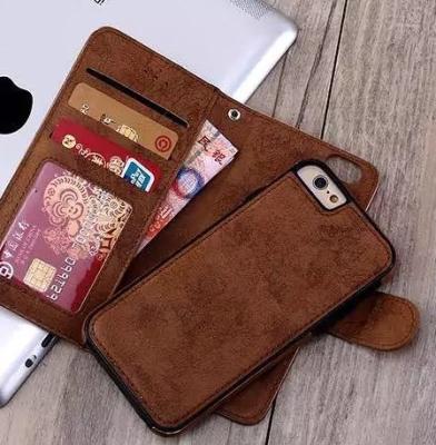 China 2 In 1 Iphone 7 Leather Wallet Case , Oil Leather Vintage Wallet Case for sale