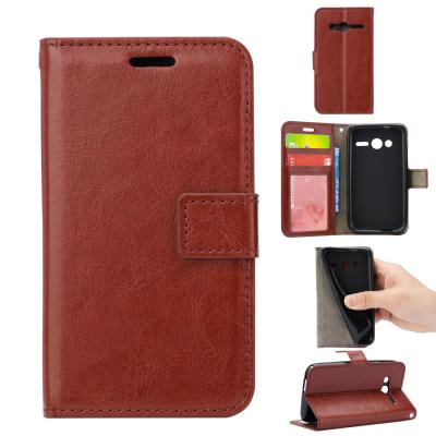 China Light Weight Alcatel Pixi 4 Leather Case 4 Inch Flexible With Three Cards Slot for sale