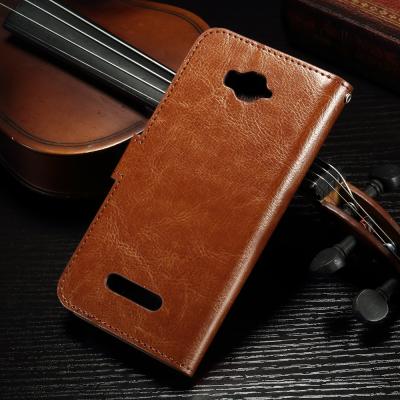 China Magnetic Alcatel Leather Case For Pop C7 , Side - Open  Pu Leather Wallet Case 62.7g for sale