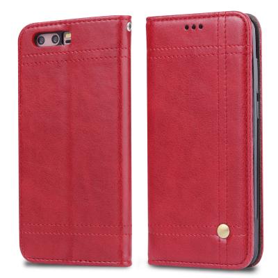 China Book Cover Huawei Leather Case For Honor 9 Magnetic Adsorption Wallet Flip Stand for sale