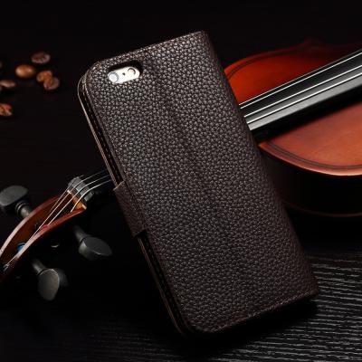 China Joint Litchi IPhone Leather Wallet Case For Iphone 6 Plus Paint Oil Business Style for sale