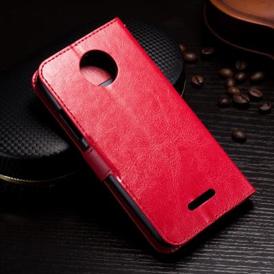 China Protective Wallet Stand Motorola Leather Case For Motorola C Plus Side - Open for sale