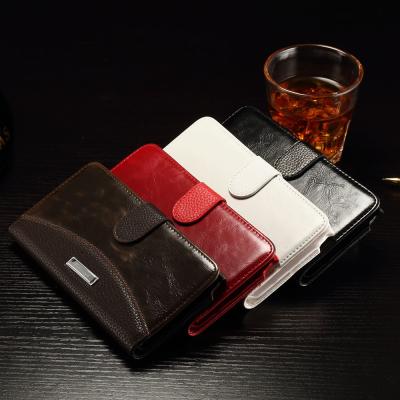 China Galaxy Note 5 Samsung Leather Wallet Case Litchi Splitting For Business for sale