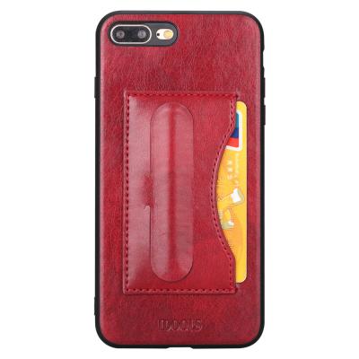 China Ultra Thin Red Iphone 7plus 8plus Smartphone Back Cover Id Card Slot Support Holder for sale