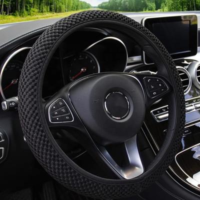 China Perfectly Fit Steering Wheel Cover Cool In Summer And Warm In Winter Soft Microfiber Ice Silk Fabric Cloth Universal 14.5-15 Inches for sale