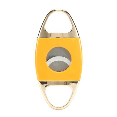 China Stainless Steel Newest luxury double blades metal cigar cutter stainless steel sharp scissors large diameter knife for sale