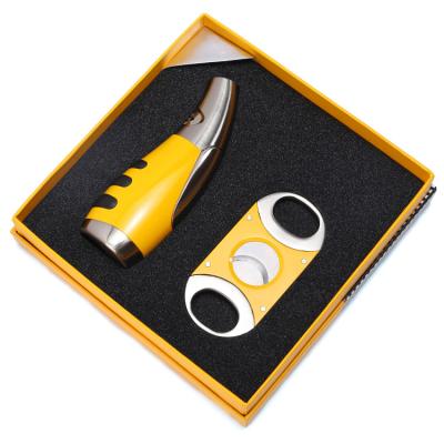 China Luxury 2022 Amazon hot sales lighters & smoking accessories cigar cutter and lighter luxury set portable gift for business for sale