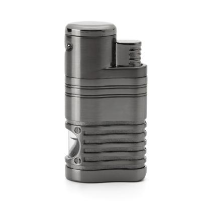 China Windproof Customized windproof refillable butane gas 4 jet flame cigar cigarette torch lighter with punch for sale