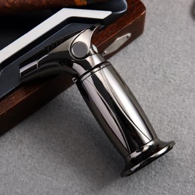 China Windproof New arrival metal windproof single jet strong flame cigar torch lighter gas refillable smoking accessories travel for sale