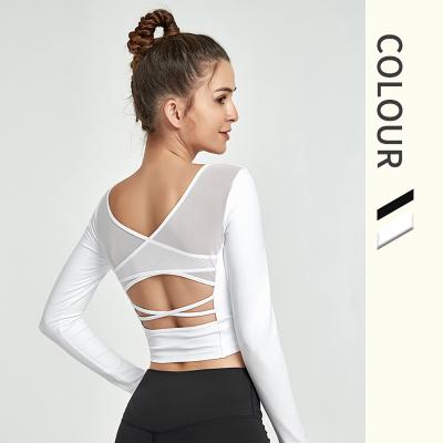 China Suphini Back Strap Design Breathable Top Gym Fitness Breathable Long Sleeve Top for sale