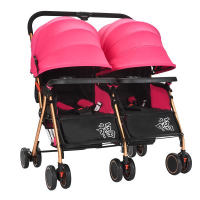 China Carry Baby High Quality Foldable Twin Stroller Light Weight / Baby Walker For Two Babies for sale