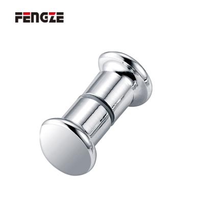 China Modern Shower Room Mini Pull Handle Chrome Plated Brass Door Handle Glass Door Knob SS304 for sale