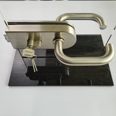 China Durable Europe Style Swing Door Lock Glass Door Handle Glass Door Lock With Key for sale