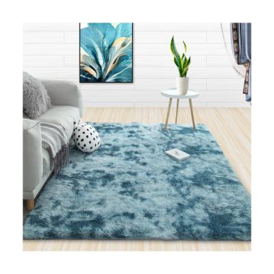 China Non-slip luxury hot dye link rug and blankets low price sale washable fluffy living room rug for sale