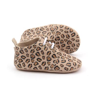 China Cute Baby Leopard Flat Oxford Baby Shoes Infant Toddler Shoes Soft Leather Boy and Girl Shoes for sale