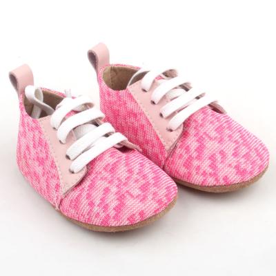 China PU Customized Wholesale Leather Knitted Fabric Girls Sneakers Kids Sports Shoes for sale