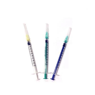 China Used for injection 1ml disposable colored syringe for sale