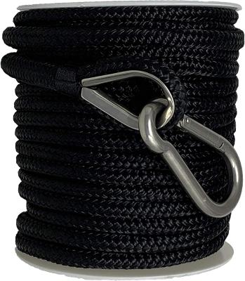 China Durability Top Top Performance Customized Package 3 Inch Nylon Mooring Rope Marine Thick Anchor Rope. in diameter with 316 stainless steel clip Te koop