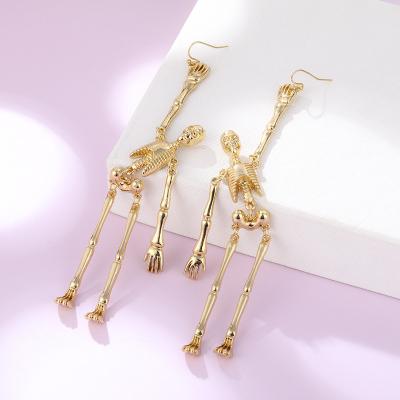 China Halloween fashion personality jewelry style dark earrings metal TRENDABLE skull dangle earrings retro for sale