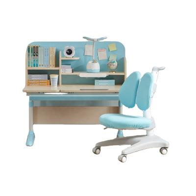 China Modern Adjustable Table Top Angle Kids Study Table Posture Correction Multifunctional Lifting Study Desk with Bookcase for sale