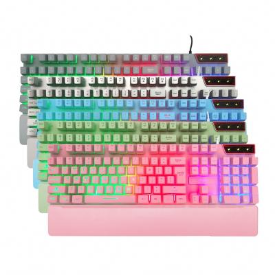 China Wholesale Plug and Play Pink Gaming Keyboard USB Wired Multiple Color Keyboard Gaming Girl for sale