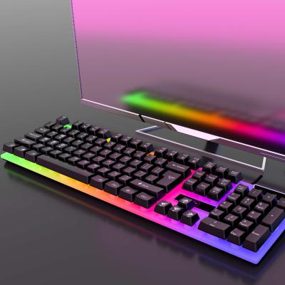 China Transparent Cover Plug and Play Russian Gaming Keyboard Wired RGB Illuminated Gaming Keyboard for sale