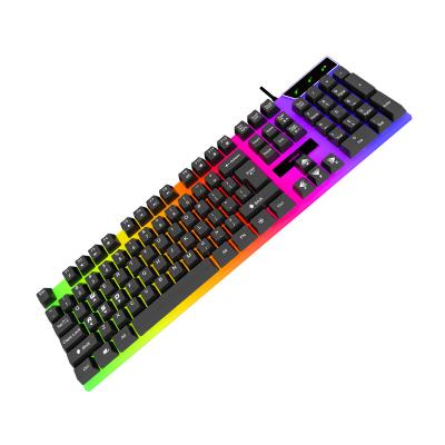 China Plug and play black laser keyboard cable OEM customized RGB klavy keyboard computer keyboard for sale