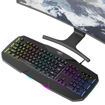 China Newest Factory Original Waterproof RGB USB LED Game Large Size Smooth Typing Wired Keyboard Glowing Teclado for sale