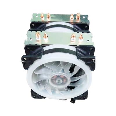 China Professional Dual 4 Pin Rainbow Cooling Fan 4 CPU Heat Pipe OEM Heat Pipe CPU Cooler for sale