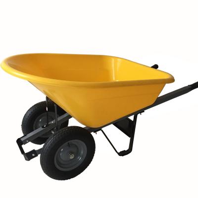 China 160kg Plastic High Quality Construction Tray Handle Wheel Wheel Barrow Steel Garden Wheelbarrow for sale