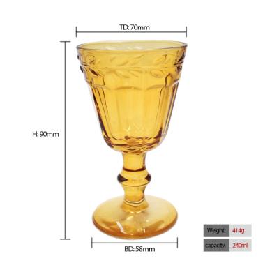 China FengJun Multifunctional hot selling 240ml smoke amber water wine crystal glass stemware multifunctional lead free tumblers with spray color in bulk for sale