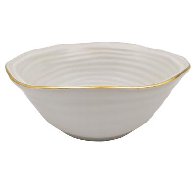 China Wholesale Gold Edge Ceramic Bowl Noodle Soup Bowl Light Luxury Viable for sale