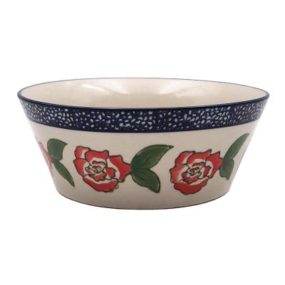 China Sustainable Wholesale Good Quality Rose Series Ceramic Bowl Handmade Bowl for sale