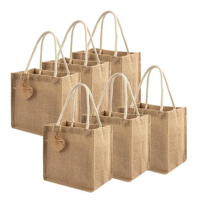 China Customized Buying Handled Beach Environmental Friendly Canvas Bag Jute Sack Jute Foldable Bags Wholesale for sale