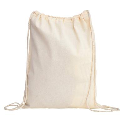 China Wholesale Simple Fine Pattern Cloth White Canvas Cotton Bag Handled Dustproof Drawstring Bag With Logo for sale