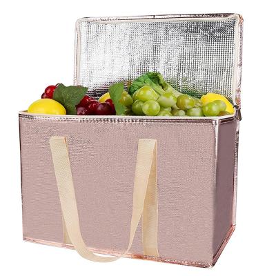 China Large Folding Waterproof Insulation Non-Woven Fabric Bag Picnic Cooler Picnic Cooler Refrigeration Refrigeration Bag for sale