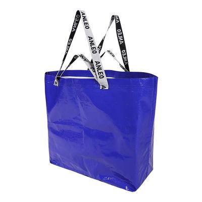 China Custom Large PP Folding Polypropylene Laminated Handbag Waterproof Non Woven Woven Shopping Bag With Logo for sale