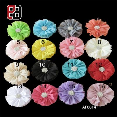 China Handmade Wholesale Chiffon Flower Craft Artificial Flower Chic Applique Ribbon for sale