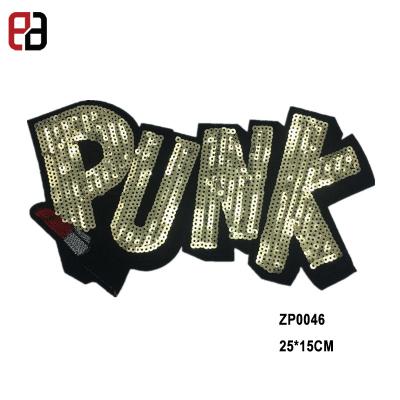 China 3D Maker Punk Letters Sequin Patch Sew On For Jeans for sale