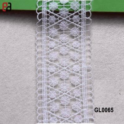 China Water Soluble 100% Polyester Lace Trim Scallop Lace Trim For Home Decoration for sale