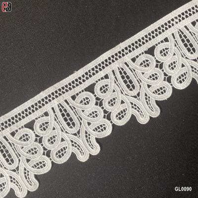 China Wholesale water soluble sexy swiss guipure lace sewing trim with eyelet border lace for shirts for sale