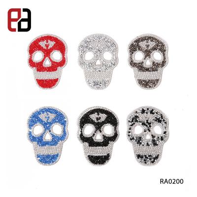 China 3D Small Rhinestone Skulls Hot Fix Rhinestone Pattern Patch for sale