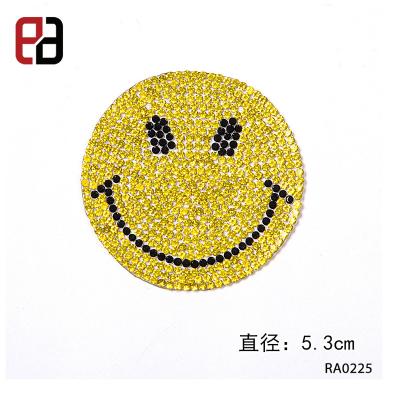 China 3D Smiley Face Hot Fix Rhinestone Applique Patch For Hat Shoes for sale