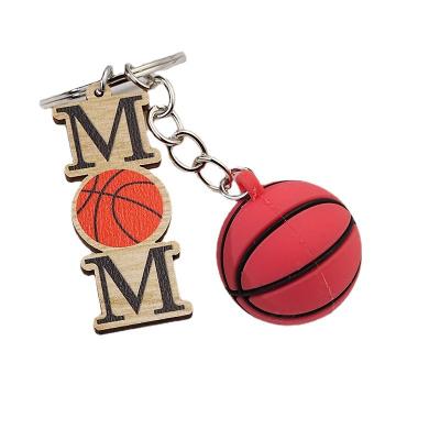 China Durable Factory Wholesale Custom Logo Sports Ball Keychains Cute Mini 3d Basketball Keychain Ball for sale