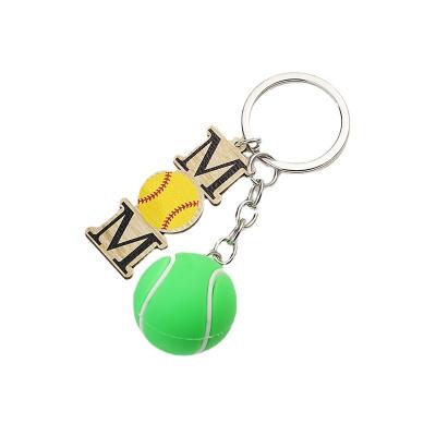 China Durable Hot selling baseball wooden pendant, car bag, mother's holiday gift pendant outdoor key chain for sale